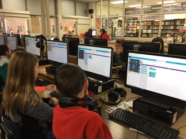 Students at BMSN participating in Coding Club
